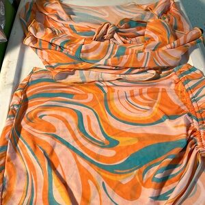 Two piece swim suit cover